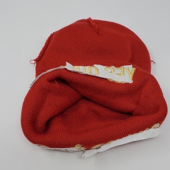 JUICY COUTURE RED AND GOLD "YES OUI CAN" BEANIE WINTER WARM COZY EMBROIDERY - Picture 11 of 11